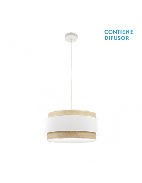 Colgante Kandy 2xe27 Natural/blanco Regx50x50 Cm