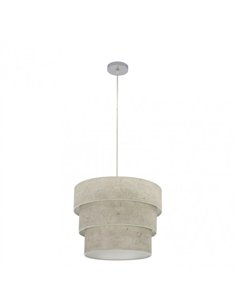 Colgante Triple Smile 1xe27 Cromo/cemento Gris Regx40x40 Cm