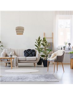 Colgante Triple Smile 1xe27 Niquel/madera Gris Regx40x40 Cm 2