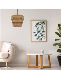 Colgante Triple Smile 1xe27 Cuero/madera Oscura Regx40x40 Cm 2