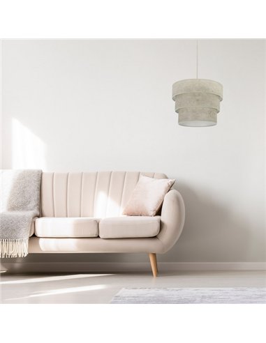 Colgante Triple Smile 3xe27 Cromo/cemento Gris Regx50x50 Cm