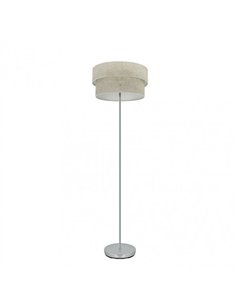 Pie Salon Doble Smile 1xe27 Cromo/cemento Gris 162x40x40 Cm