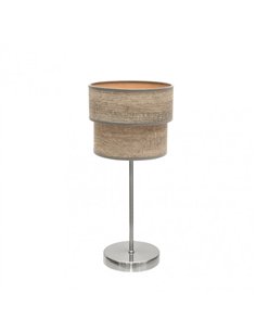 Sobremesa Doble Smile 1xe14 Niquel/madera Gris 44x18x18 Cm