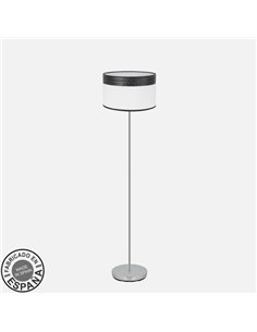 Pie Salon Cloe 1xe27 Cromo/blanca-madera Negra162x40x40  cm 2