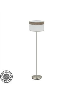 Pie Salon Cloe 1xe27 Niquel/blanca-madera Gris 162x40x40 cm