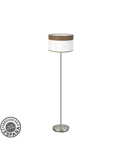 Pie Salon Cloe 1xe27 Cuero/blanca-madera Oscura 162x40x40 cm