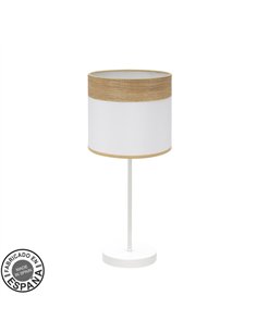 Sobremesa Cloe 1xe14 Blanco/blanca-madera Clara 42x18x18 cm