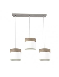 Regleta Cloe 3xe27 Niquel/blanca-madera Gris Regx60x16 cm 2