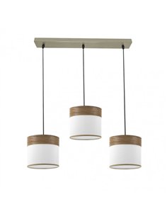 Regleta Cloe 3xe27 Cuero/blanca-madera Oscura Regx60x16 cm 2