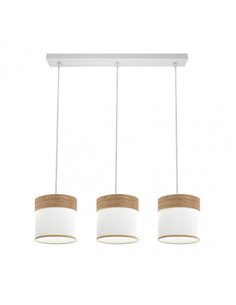 Regleta Cloe 3xe27 Blanco/blanca-madera Clara Regx60x16 cm 2
