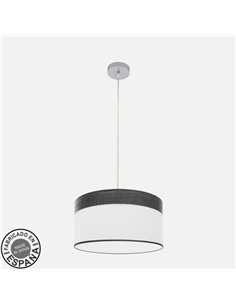 Colgante Cloe 1xe27 Cromo/blanca-madera Negra Regx40x40 cm 2