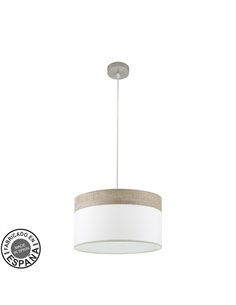Colgante Cloe 1xe27 Niquel/blanca-madera Gris Regx40x40 cm