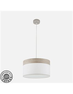 Colgante Cloe 1xe27 Niquel/blanca-madera Gris Regx40x40 cm 2