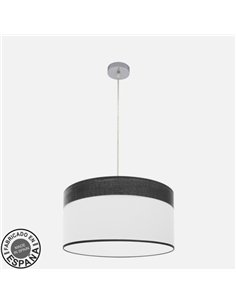 Colgante Cloe 2xe27 Cromo/blanca-madera Negra Regx50x50 cm 2