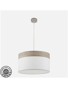 Colgante Cloe 2xe27 Niquel/blanca-madera Gris Regx50x50 cm 2