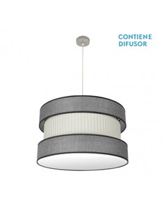 Colgante Home 3xe27 Niquel/gris-beis Regx60x60 Cm