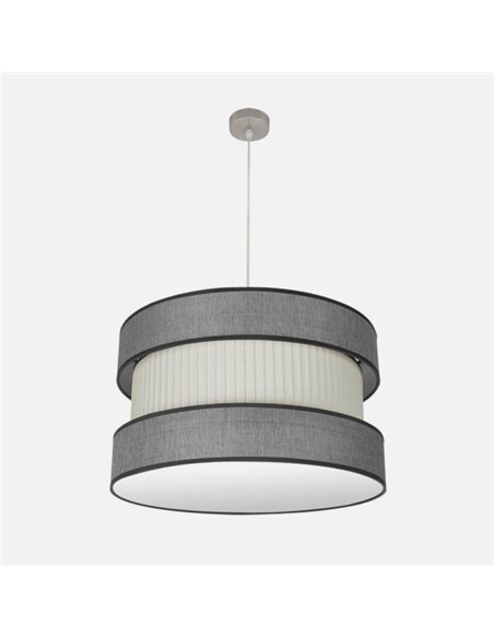 Colgante Home 3xe27 Niquel/gris-beis Regx60x60 Cm