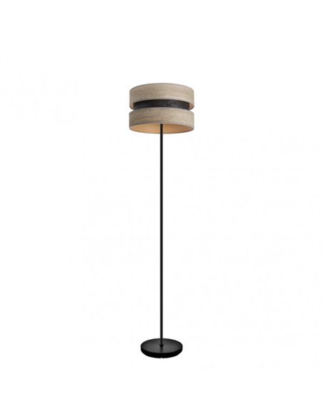 Pie Salon Colet 1xe27 Negro/madera Gris 160x40x40 Cm