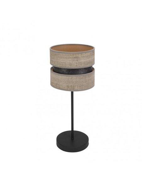 Sobremesa Colet 1xe14 Negro/madera Gris 43x18x18 Cm