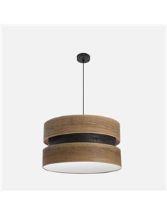 Colgante Colet 2xe27 Negro/madera Oscura Regx50x50 Cm 2