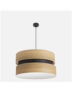 Colgante Colet 3xe27 Negro/madera Clara Regx60x60 Cm 2