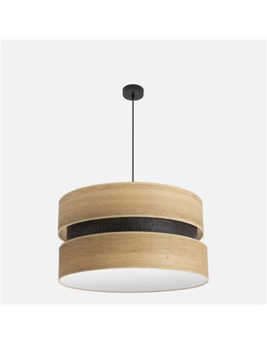 Colgante Colet 3xe27 Negro/madera Clara Regx60x60 Cm