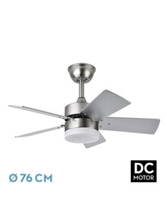 Ventilador Dc Marta 36w Niquel 5 Aspas Rev. Haya/plata  41x76d 3060lm C/ Remoto