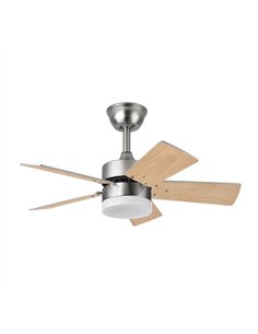 Ventilador Dc Marta 36w Niquel 5 Aspas Rev. Haya/plata  41x76d 3060lm C/ Remoto 2