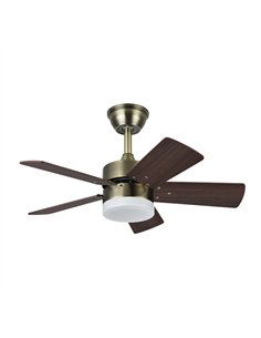 Ventilador Dc Marta 36w Cuero 5 Aspas Rev. Cerezo/nogal  41x76d 3060lm C/ Remoto 2