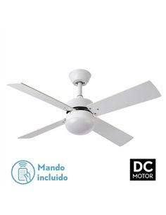 Ventilador Dc Sofia 2xe27 Blanco 4 Aspas Rev.Blanca/haya 40x107d C/remoto Temporizador