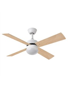 Ventilador Dc Sofia 2xe27 Blanco 4 Aspas Rev.Blanca/haya 40x107d C/remoto Temporizador 2