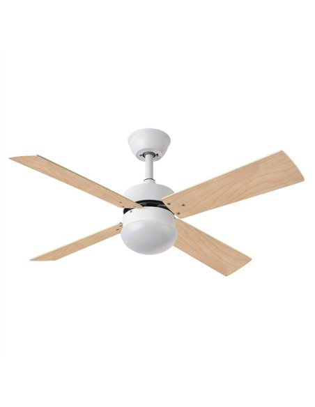 Ventilador Dc Sofia 2xe27 Blanco 4 Aspas Rev.Blanca/haya 40x107d C/remoto Temporizador