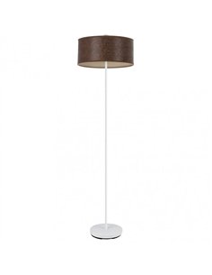 Pie Salon Jerte 1xe27 Blanco/madera Negra 165x40x40 Cm