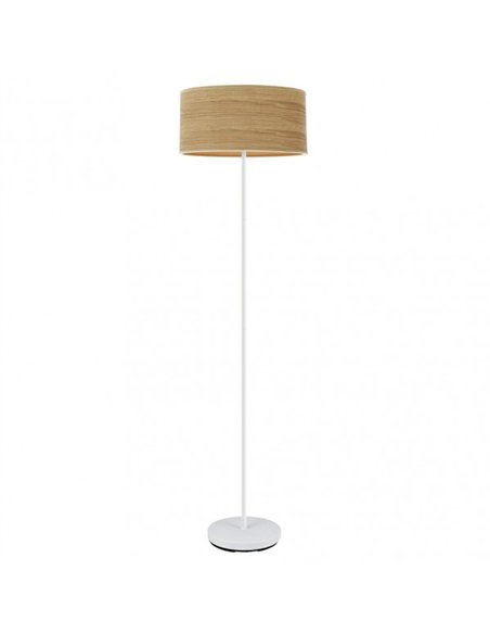 Pie Salon Jerte 1xe27  Blanco/madera Clara 165x40x40 Cm