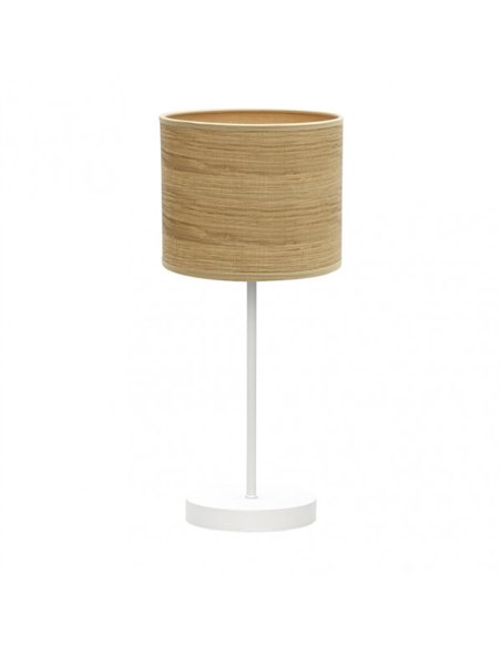 Sobremesa Jerte 1xe14  Blanco/madera Clara 42x17x17 Cm