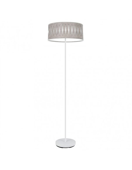 Pie Salon Piron 1xe27 Blanco/cemento Gris 165x40x40 Cm