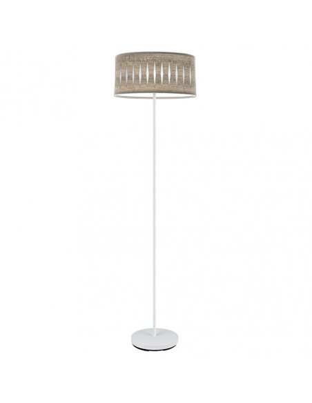 Pie Salon Piron 1xe27 Blanco/madera Gris 165x40x40 Cm