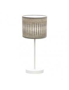 Sobremesa Piron 1xe14 Blanco/madera Gris 42x17x17 Cm