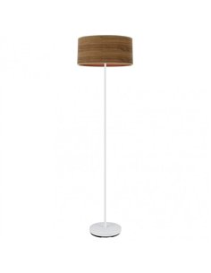 Pie Salon Jerte 1xe27  Blanco/madera Oscura 165x40x40 Cm
