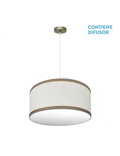 Colgante Soprano 2xe27 Cuero/beis Regx50x50 Cm