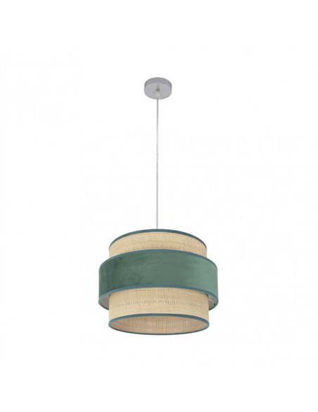 Colgante Reyes 1xe27 Cromo/natural-verde Regx40x40 Cm