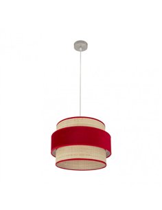 Colgante Reyes 1xe27 Niquel/natural-rojo Regx40x40 Cm