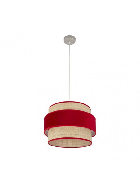 Colgante Reyes 1xe27 Niquel/natural-rojo Regx40x40 Cm