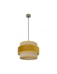 Colgante Reyes 1xe27 Cuero/natural-yema Regx40x40 Cm