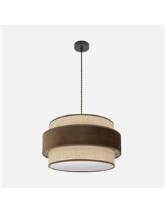 Colgante Reyes 2xe27 Marron/natural-marron Regx50x50 Cm 2