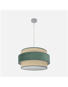 Colgante Reyes 2xe27 Cromo/natural-verde Regx50x50 Cm 2