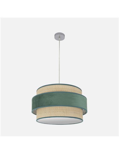 Colgante Reyes 2xe27 Cromo/natural-verde Regx50x50 Cm