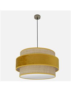 Colgante Reyes 3xe27 Cuero/natural-yema Regx60x60 Cm 2