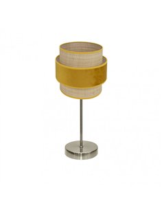 Sobremesa Reyes 1xe14 Cuero/natural-yema 43x18x18 cm