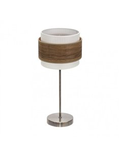 Sobremesa Myriam 1xe14 Cuero/Madera Oscura47x18x18 cm